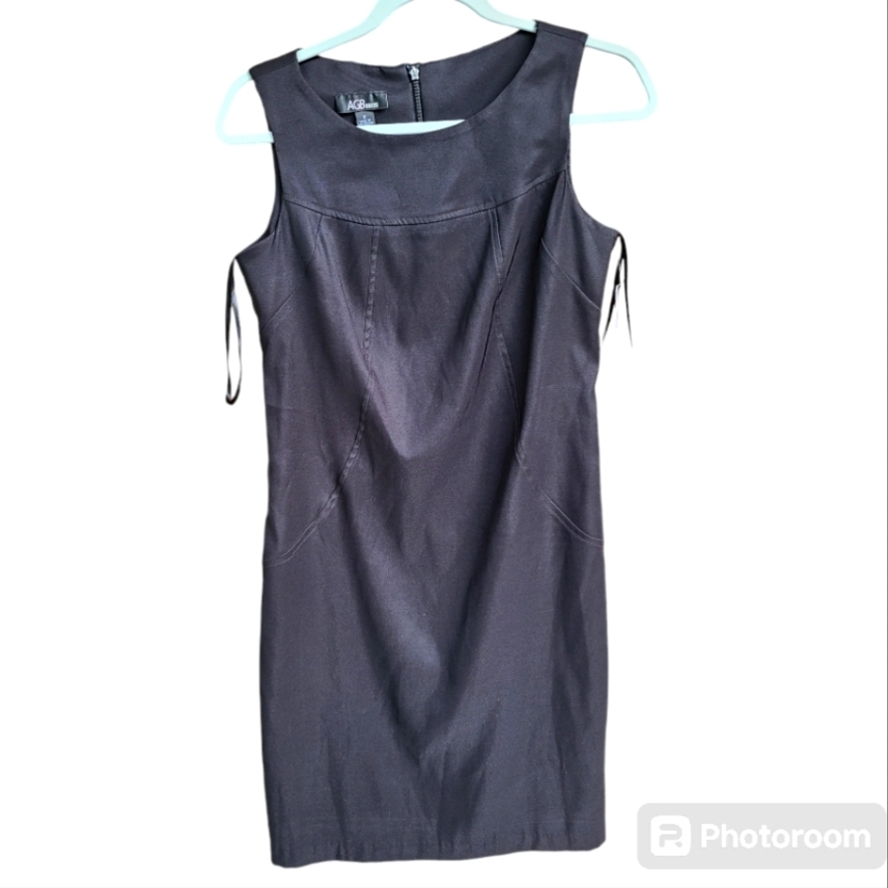 NWT LITTLE BLACK MINI SLEEVELESS DRESS size 6 AGB PRADA SOLID DULL
